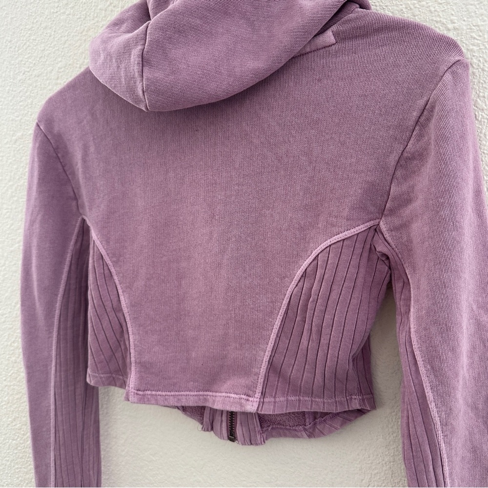 Urban‎ Outfitters Out From Under Audrey Cropped Zip Up Hoodie XS Y2K Lavender - Picture 6 of 8